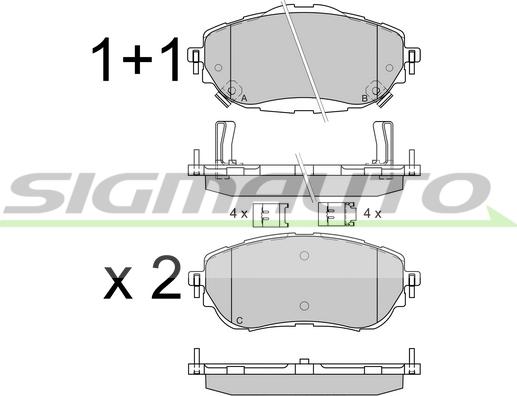 SIGMAUTO SPB537 - Brake Pad Set, disc brake autospares.lv