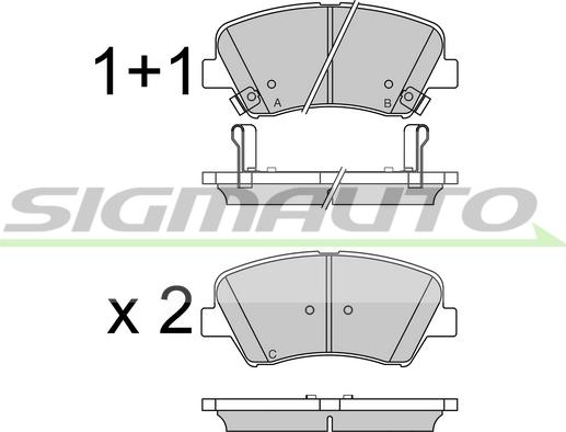 SIGMAUTO SPB529 - Brake Pad Set, disc brake autospares.lv