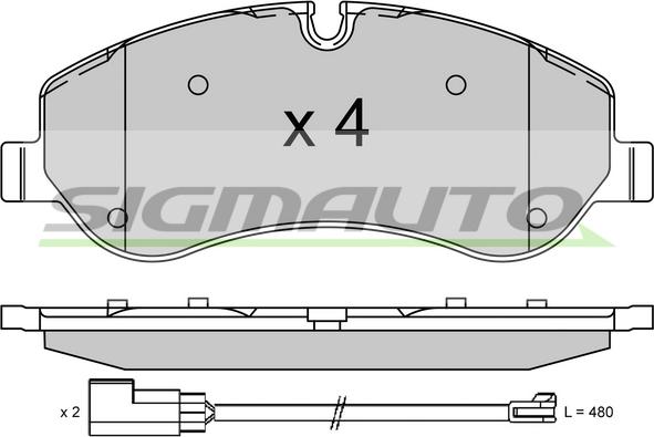 SIGMAUTO SPB525 - Brake Pad Set, disc brake autospares.lv