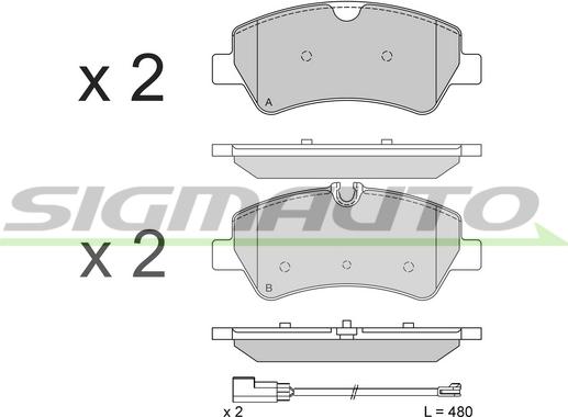 SIGMAUTO SPB526 - Brake Pad Set, disc brake autospares.lv