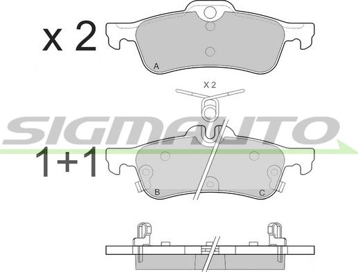 SIGMAUTO SPB528 - Brake Pad Set, disc brake autospares.lv