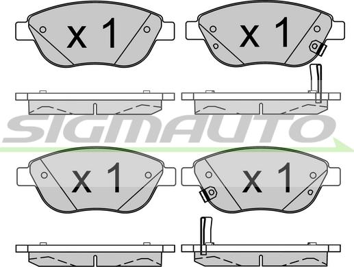 SIGMAUTO SPB523 - Brake Pad Set, disc brake autospares.lv