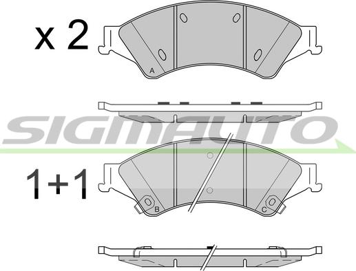 SIGMAUTO SPB527 - Brake Pad Set, disc brake autospares.lv