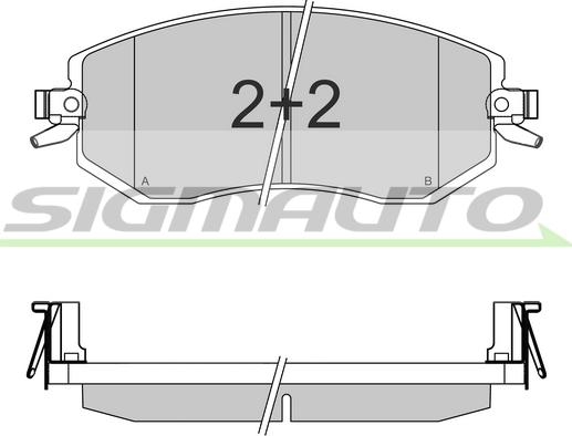 SIGMAUTO SPB570 - Brake Pad Set, disc brake autospares.lv