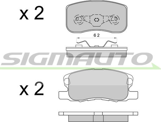 SIGMAUTO SPB578 - Brake Pad Set, disc brake autospares.lv