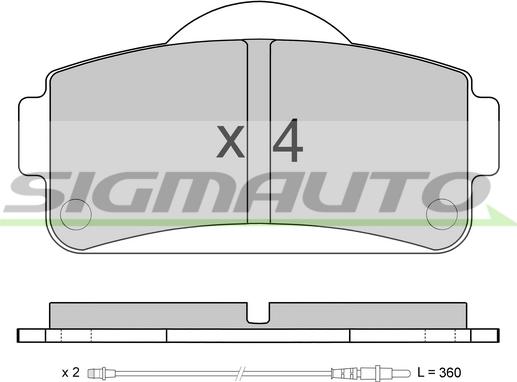 SIGMAUTO SPB663 - Brake Pad Set, disc brake autospares.lv