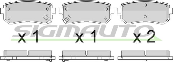 SIGMAUTO SPB614 - Brake Pad Set, disc brake autospares.lv