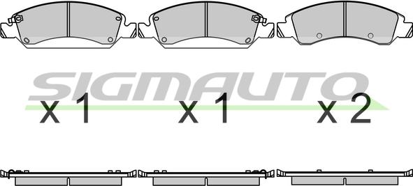 SIGMAUTO SPB684 - Brake Pad Set, disc brake autospares.lv