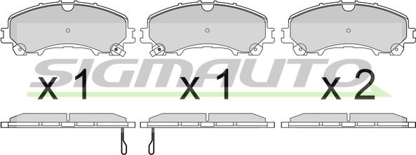 SIGMAUTO SPB638 - Brake Pad Set, disc brake autospares.lv