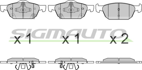 SIGMAUTO SPB674 - Brake Pad Set, disc brake autospares.lv