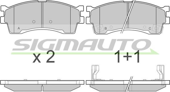 SIGMAUTO SPB055 - Brake Pad Set, disc brake autospares.lv