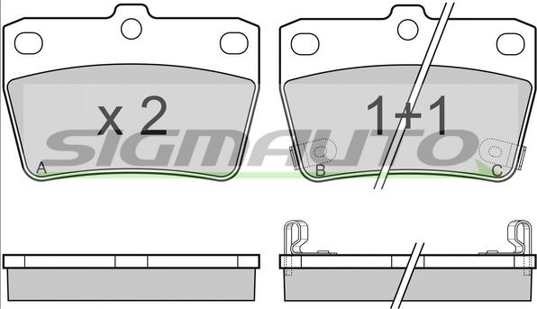 SIGMAUTO SPB050 - Brake Pad Set, disc brake autospares.lv