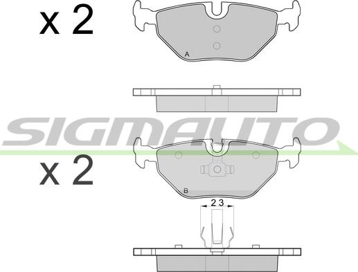 SIGMAUTO SPB051 - Brake Pad Set, disc brake autospares.lv