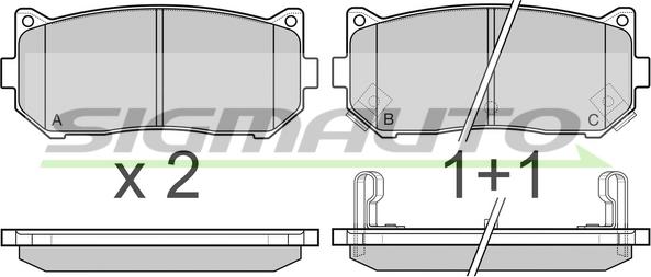 SIGMAUTO SPB064 - Brake Pad Set, disc brake autospares.lv