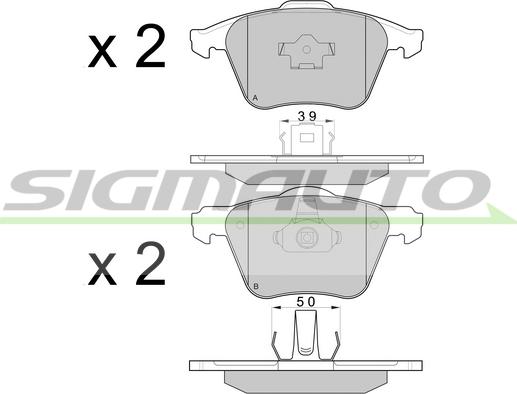 SIGMAUTO SPB062 - Brake Pad Set, disc brake autospares.lv