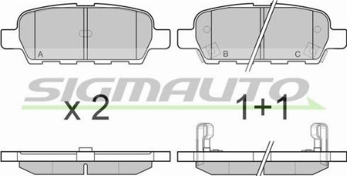 SIGMAUTO SPB067 - Brake Pad Set, disc brake autospares.lv