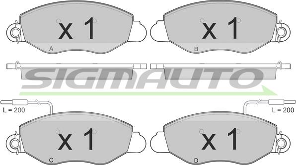 SIGMAUTO SPB016 - Brake Pad Set, disc brake autospares.lv