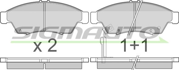 SIGMAUTO SPB017 - Brake Pad Set, disc brake autospares.lv