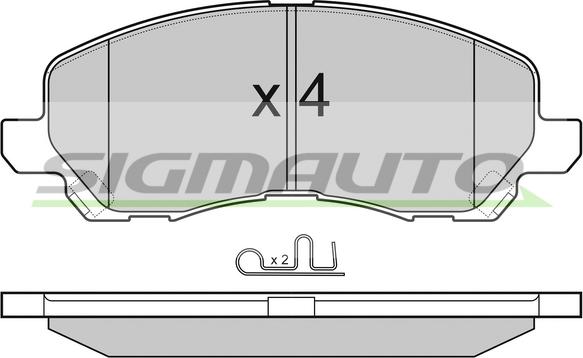 SIGMAUTO SPB080 - Brake Pad Set, disc brake autospares.lv