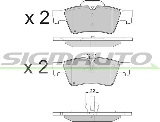 SIGMAUTO SPB088 - Brake Pad Set, disc brake autospares.lv