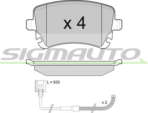 SIGMAUTO SPB087 - Brake Pad Set, disc brake autospares.lv