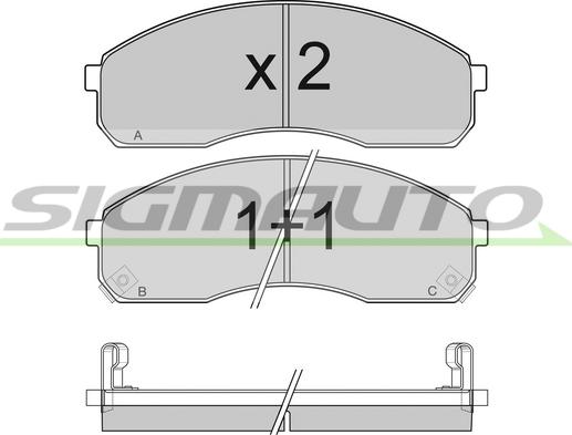 SIGMAUTO SPB039 - Brake Pad Set, disc brake autospares.lv