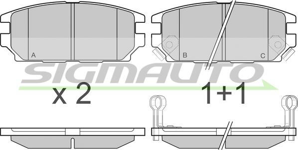 SIGMAUTO SPB034 - Brake Pad Set, disc brake autospares.lv