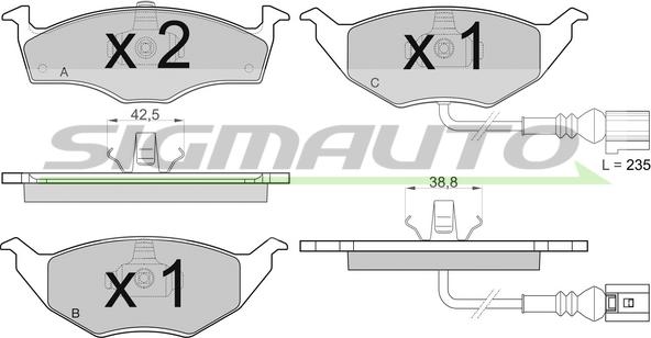 SIGMAUTO SPB031 - Brake Pad Set, disc brake autospares.lv