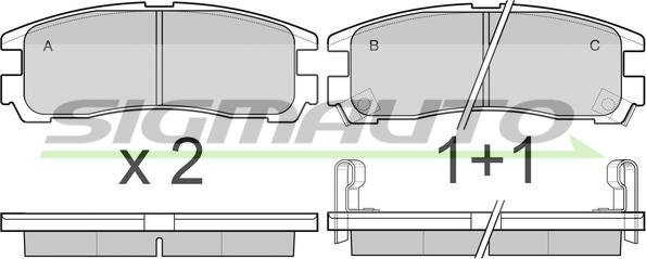 SIGMAUTO SPB038 - Brake Pad Set, disc brake autospares.lv