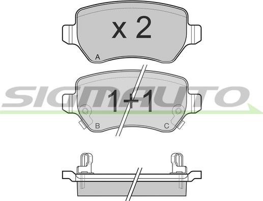 SIGMAUTO SPB027 - Brake Pad Set, disc brake autospares.lv