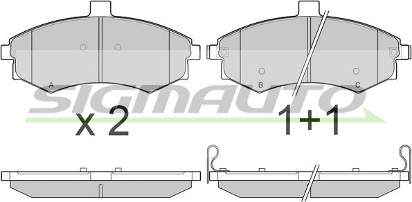 SIGMAUTO SPB079 - Brake Pad Set, disc brake autospares.lv