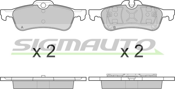 SIGMAUTO SPB075 - Brake Pad Set, disc brake autospares.lv