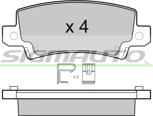 SIGMAUTO SPB070 - Brake Pad Set, disc brake autospares.lv