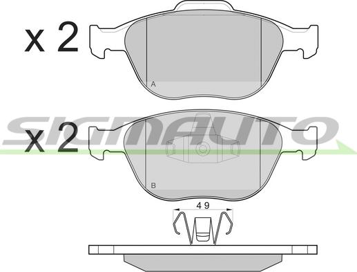 SIGMAUTO SPB078 - Brake Pad Set, disc brake autospares.lv