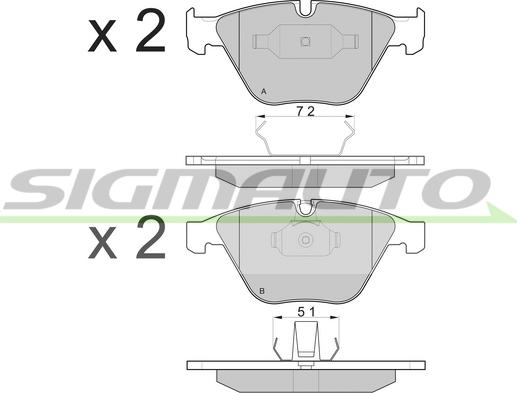 SIGMAUTO SPB073 - Brake Pad Set, disc brake autospares.lv