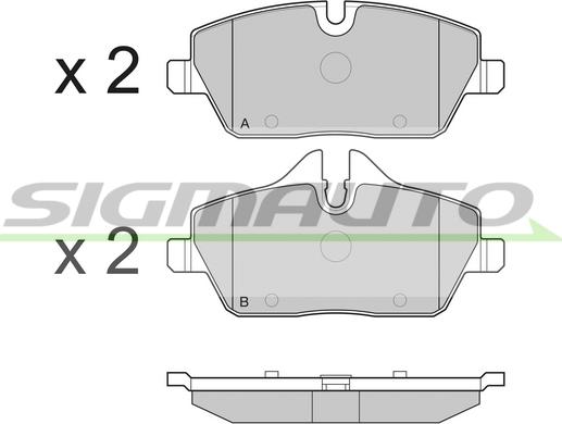 SIGMAUTO SPB195 - Brake Pad Set, disc brake autospares.lv