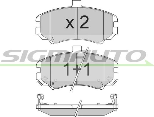 SIGMAUTO SPB197 - Brake Pad Set, disc brake autospares.lv