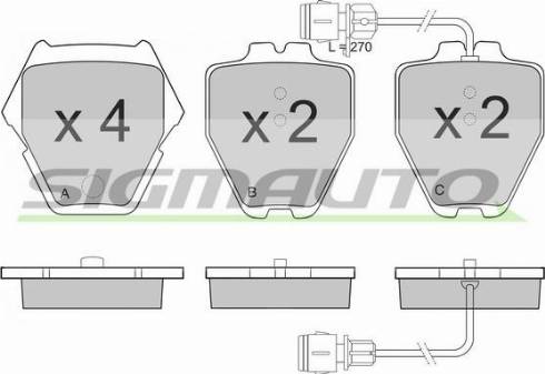 SIGMAUTO SPB149 - Brake Pad Set, disc brake autospares.lv