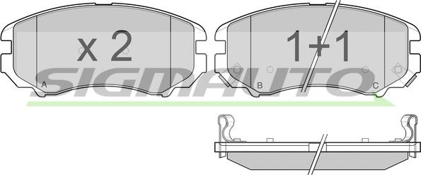 SIGMAUTO SPB146 - Brake Pad Set, disc brake autospares.lv