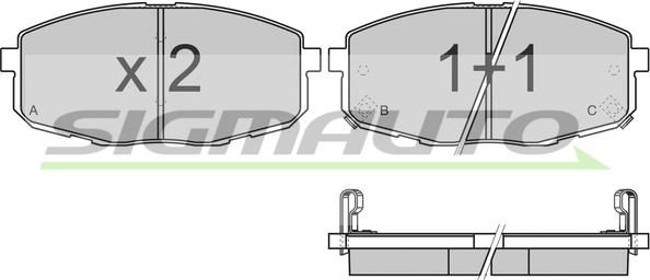 SIGMAUTO SPB147 - Brake Pad Set, disc brake autospares.lv