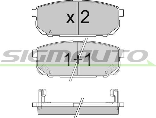 SIGMAUTO SPB105 - Brake Pad Set, disc brake autospares.lv