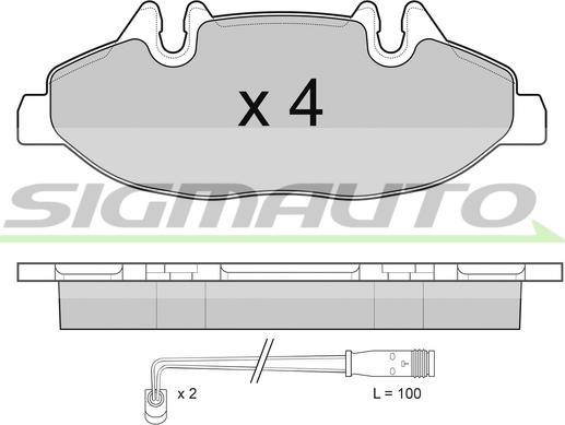 SIGMAUTO SPB100 - Brake Pad Set, disc brake autospares.lv