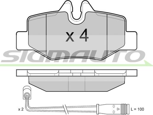 SIGMAUTO SPB101 - Brake Pad Set, disc brake autospares.lv