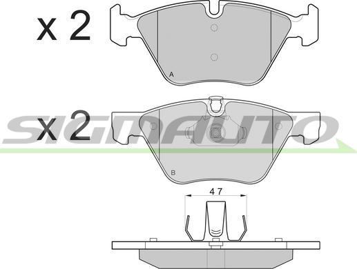 SIGMAUTO SPB108 - Brake Pad Set, disc brake autospares.lv