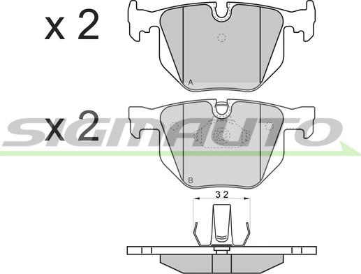 SIGMAUTO SPB102 - Brake Pad Set, disc brake autospares.lv