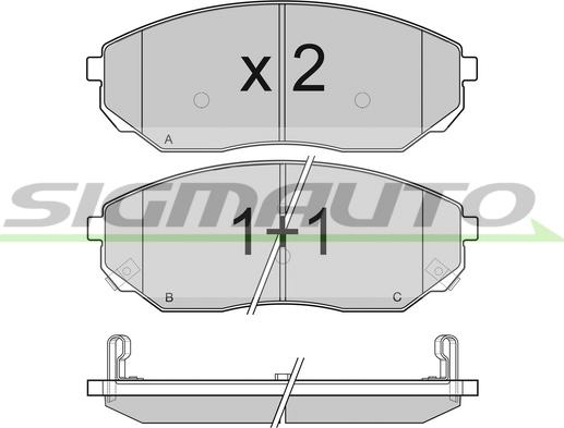 SIGMAUTO SPB116 - Brake Pad Set, disc brake autospares.lv