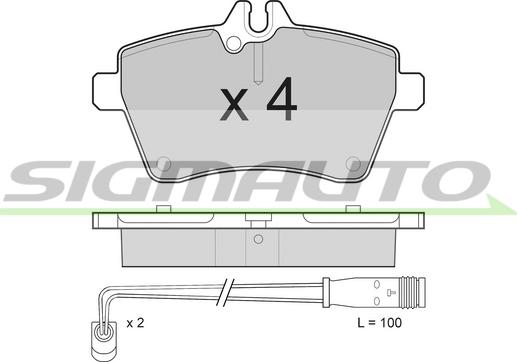 SIGMAUTO SPB189 - Brake Pad Set, disc brake autospares.lv