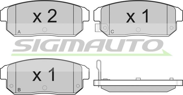 SIGMAUTO SPB184 - Brake Pad Set, disc brake autospares.lv