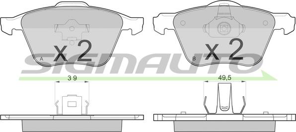 SIGMAUTO SPB187 - Brake Pad Set, disc brake autospares.lv