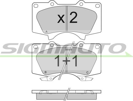 SIGMAUTO SPB139 - Brake Pad Set, disc brake autospares.lv